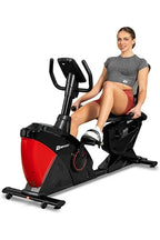 Bicicleta de exercício Hop-Sport HS-070L Helix semi-reclinada com Bluetooth e aplicação, 32 níveis de resistência, volante de 18,5 kg, assento ajustável e computador de bordo.