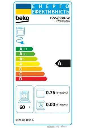 Placa vitrocerâmica Beko FSS57000GW