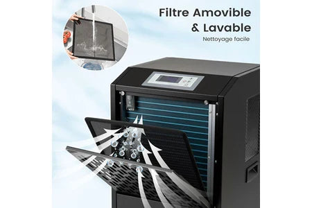 Desumidificador portátil Giantex de 118 litros com mangueira de escoamento, temporizador de 24 horas, preto.