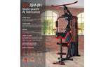Estação de Musculação Multifuncional Hop-Sport HS-1044K, Equipamento de Musculação, Multigym com 1 Estação + 66 kg, Estação de Fitness com Polia Alta