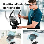 Bicicleta de exercício Hop-Sport HS-090H Apollo, volante de 13 kg, bicicleta para uso no interior, controlo por aplicação, 12 programas de treino, 32 níveis de resistência.