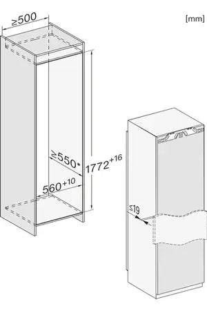 Congelador vertical de encastrar Miele FNS 7740 D, 178 cm