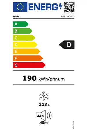 Congelador vertical Miele FNS 7774 D - Embutido, 177 cm