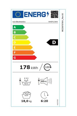 Máquina de secar roupa de condensação LG RH8P12WH