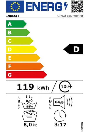 Máquina de secar roupa com bomba de calor Indesit CYSD83DWWFR