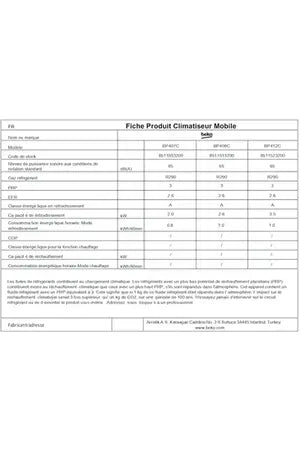 Ar condicionado portátil Beko BP412C