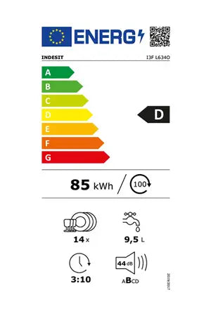 Máquina de lavar loiça de instalação livre Indesit I3FL634O