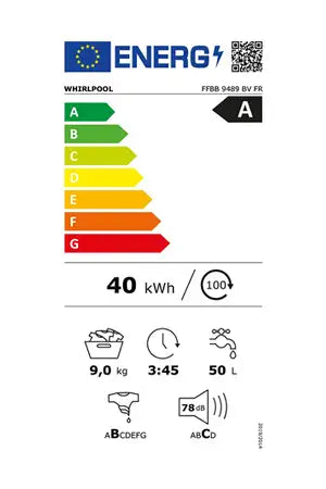 Máquina de lavar roupa Whirlpool FFBB9489BVFR com porta de correr