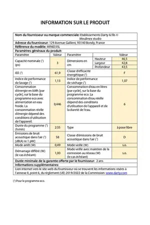 Mini máquina de lavar loiça Moulinex Studio MINID3SL