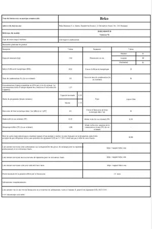 Máquina de secar roupa com bomba de calor Beko D3H210D93WD